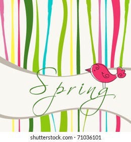 Vector cute spring bird illustration