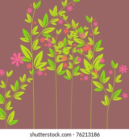 Vector cute spring flowers illustration