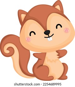 a vector of a cute squirrel 