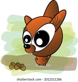 Vector cute squirrel cartoon character