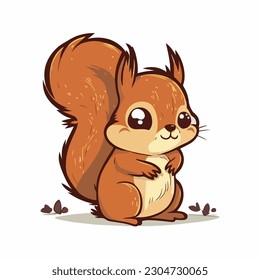 vector cute squirrel cartoon style