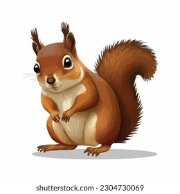 vector cute squirrel cartoon style