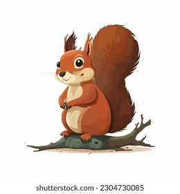 vector cute squirrel cartoon style