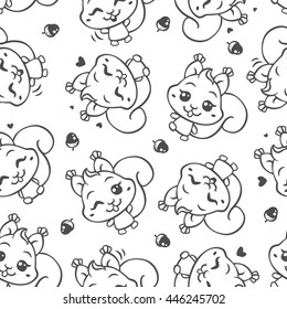 vector cute squirrel seamless pattern