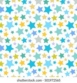 Vector cute stars seamless pattern background