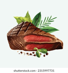 estilo de caricatura vectorial lindo steaks