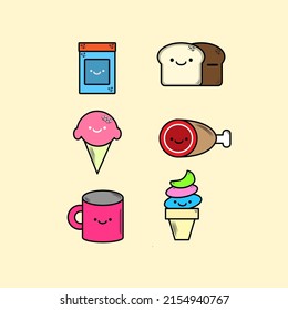 Vector cute sticker icon hand drawn cartoon collection