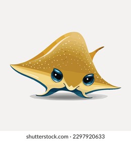 vector cute stingray cartoon style