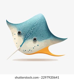 vector cute stingray cartoon style