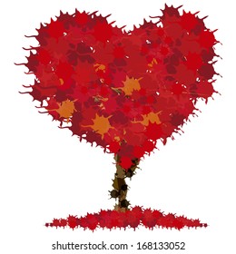 A Vector Cute Stylish Tree Heart Isolated