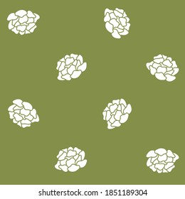 Vector Cute Succulent Shapes on PepperStem Green seamless pattern background. Perfect for fabric, wallpaper and scrapbooking projects.