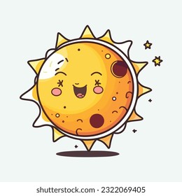 vector cute sun cartoon style