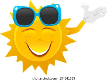 vector cute sun cartoons 1 - Separate layers for easy editing