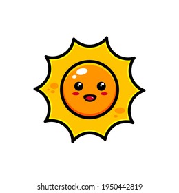 vector cute sun illustration design. The cute sun with an outline is suitable for stickers, icons, mascots, logos, clip art, and other graphic purposes