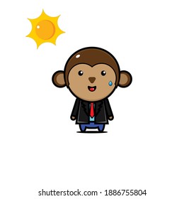 Vector cute sweaty ape design