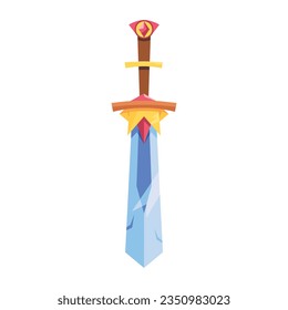 vector cute sword medieval fantasy cartoon illustration isolated