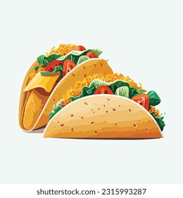 vector cute tacos cartoon style