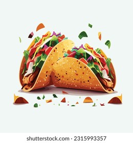 vector cute tacos cartoon style
