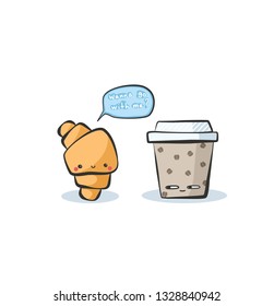 Vector cute take away cofee cup characters 
