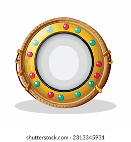 vector cute tambourine cartoon style