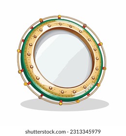vector cute tambourine cartoon style
