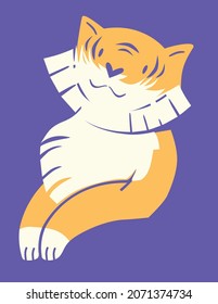 Vector cute tiger, child's drawing, textiles, training