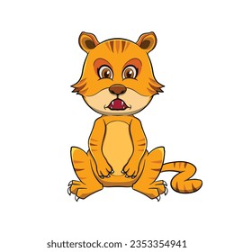 Vector cute tiger mascot cartoon