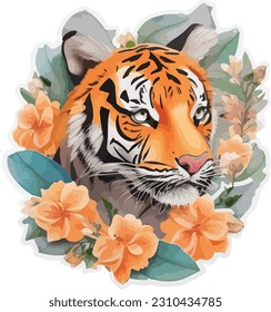 ilustración de la caricatura vectorial tigre lindo