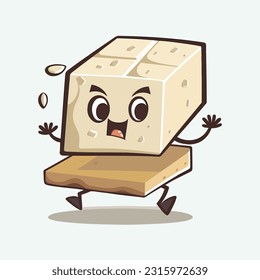 vector cute tofu cartoon style