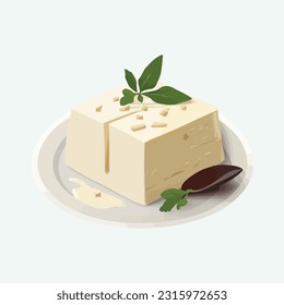 vector cute tofu cartoon style