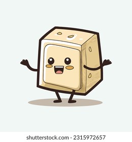 vector cute tofu cartoon style