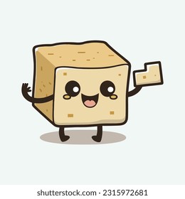 estilo de dibujos animados vectorial lindo tofu