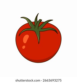 El tomate lindo del Vector se aísla en el fondo blanco