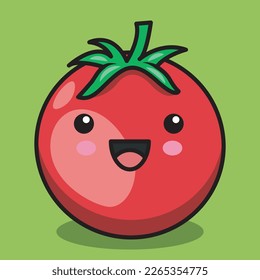 vector cute tomato vegetable character. Vegetable kawaii