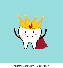 Vector of Cute Tooth dress as King