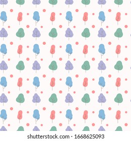 Vector cute tres seamless pattern background.