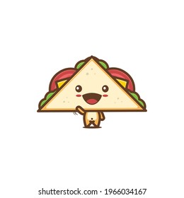 vector of cute triangle sandwich character