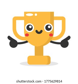 vector cute trophy mascot characters