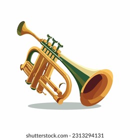 vector cute trumpet cartoon style