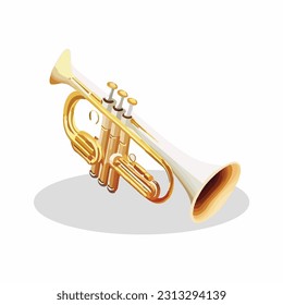 vector cute trumpet cartoon style