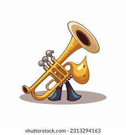 vector cute trumpet cartoon style