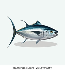 vector cute tuna cartoon style