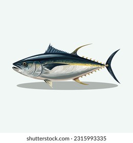 vector cute tuna cartoon style