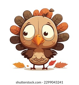 vector cute turkey cartoon style