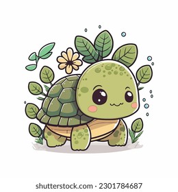 estilo de dibujos animados de tortugas lindas vectoriales