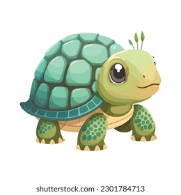 vector cute turtle cartoon style