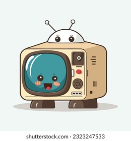 estilo vectorial lindo de dibujos animados de tv