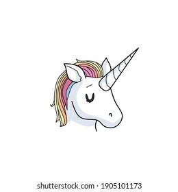 vector cute unicorn mascot logo