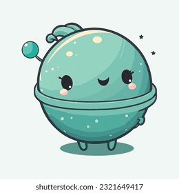 vector cute uranus cartoon style