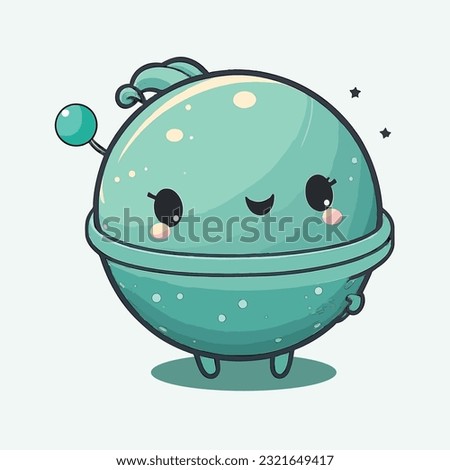 vector cute uranus cartoon style